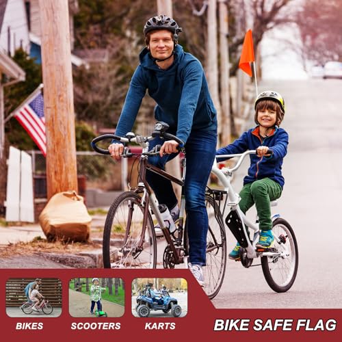 QUARKZMAN Fahrradflaggen Ersatz 12 x 8.2 Zoll Dreieckige Wasserdichte Fahrrad Sicherheitsflagge Warnschilder Für Fahrrad Elektroauto Outdoor Zelt Rot Packung Mit 2 Stück