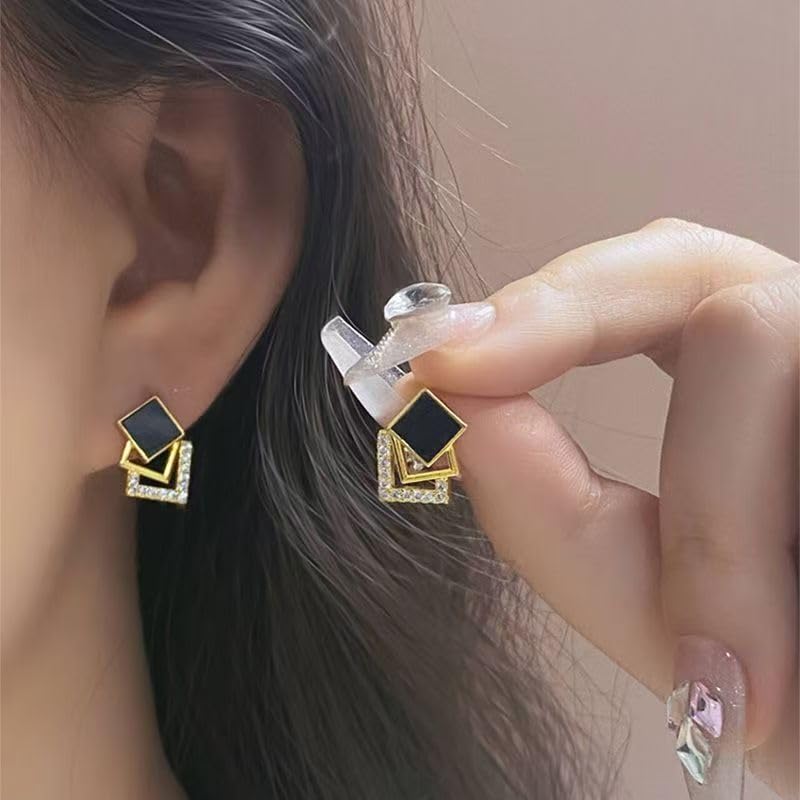 Gold Earrings for Women Trendy Gold Hoop Clip on Stud Pearl Earrings Dangle Chain Jewelry Hypoallergenic Birthday Gifts for Women4