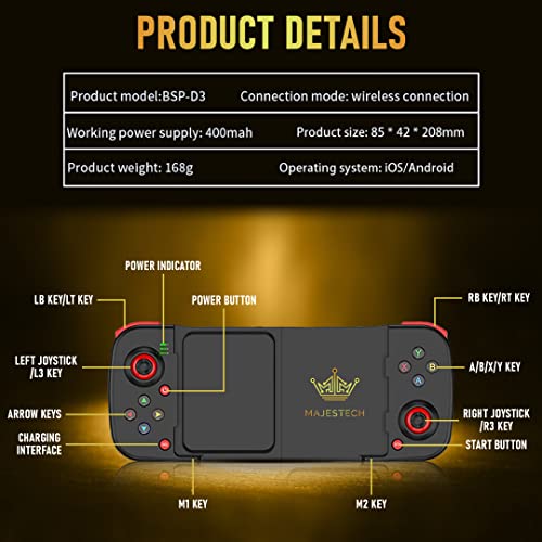 MAJESTECH iPhone/Android Game Controller (NEW 2024) Play COD, Fortnite, Minecraft, Emulator, Xbox, Playstation! Mobile Phone Controller for Gaming, Bluetooth Controller Gamepad iPhone 14 13 12 Samsung MAJESTECH iPhone/Android Game Controller (NEW 2024) Play COD, Fortnite, Minecraft, Emulator, Xbox, Playstation! Mobile Phone Controller for Gaming, Bluetooth Controller Gamepad iPhone 14 13 12 Samsung