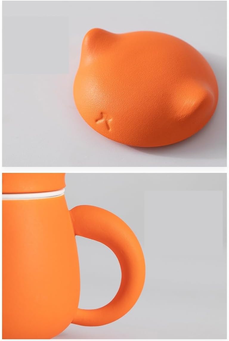 GSOUL Kungfu Tea cup Separation Of Tea And Water Brewing Cup Office Home Use Cute Cat Special Cups Small Tea Cups