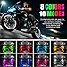 Wireless LED Lights for Car, Wireless Rock Lights with 8 Colors 10 Modes,Led Strobe Warning Light, Motorcycles, Boats, Camping, Bikes, Drones，Design in USA(6pcs Black)