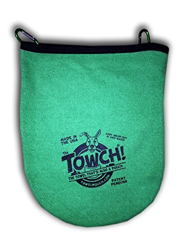 Towch® Disc Golf Towel Pouch - 3 to 5 Disc Bag - Choice of 11 Colors - (Grassy Green)