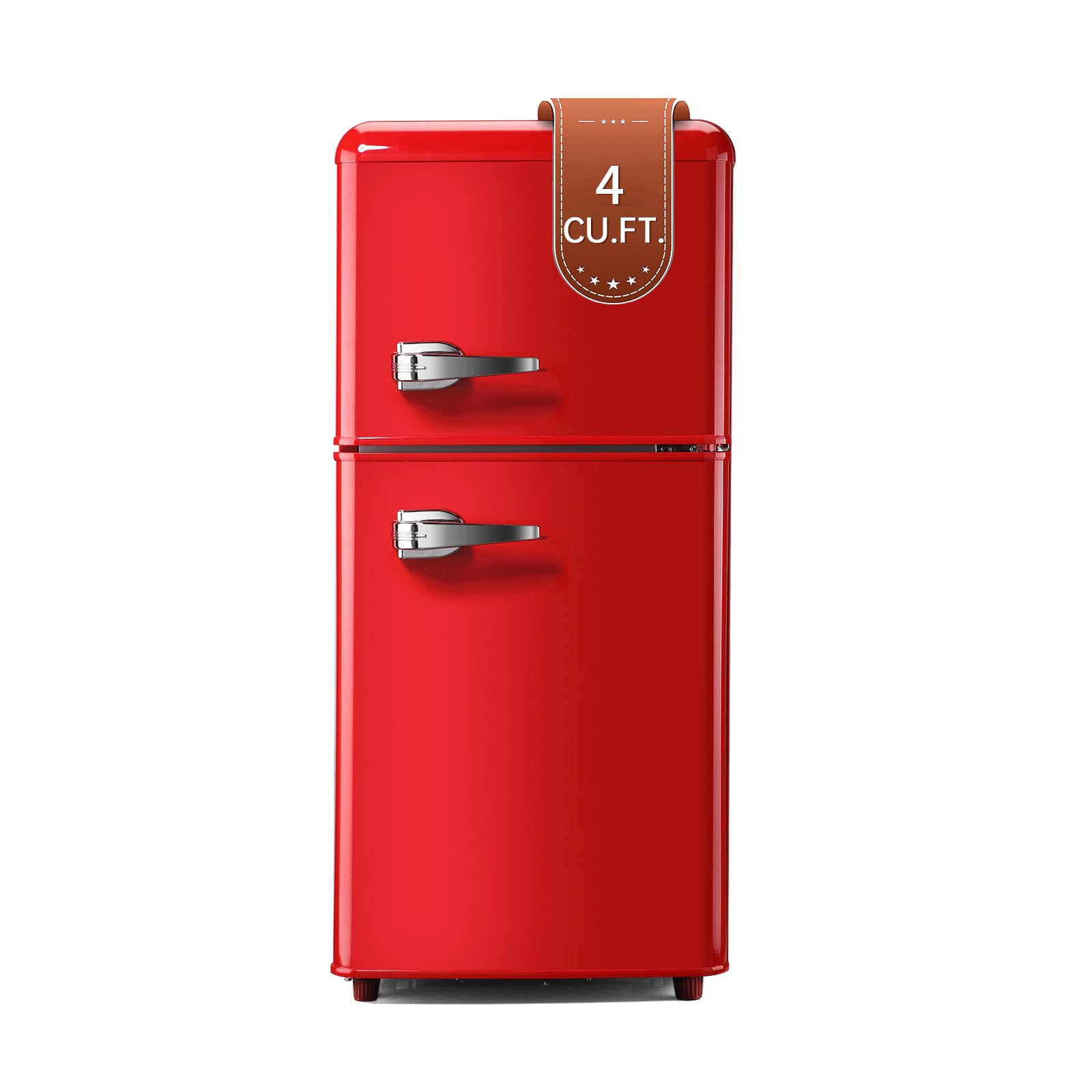 Photo 1 of Retro Mini Fridge with Freezer,2-Door Compact Refrigerator with Adjustable Thermostat, Retro Small Fridge with Freezer Freezer 4 Cu.Ft. Retro Mini Refrigerator for Kitchen,Office,Dorm(Red)
