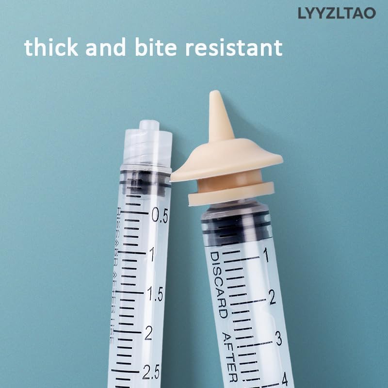 Miniatura 6 de Kit de alimentación para gatitos, paquete de 6 piezas, juego de pezones y jeringas de lactancia para mascotas para gatitos recién nacidos,