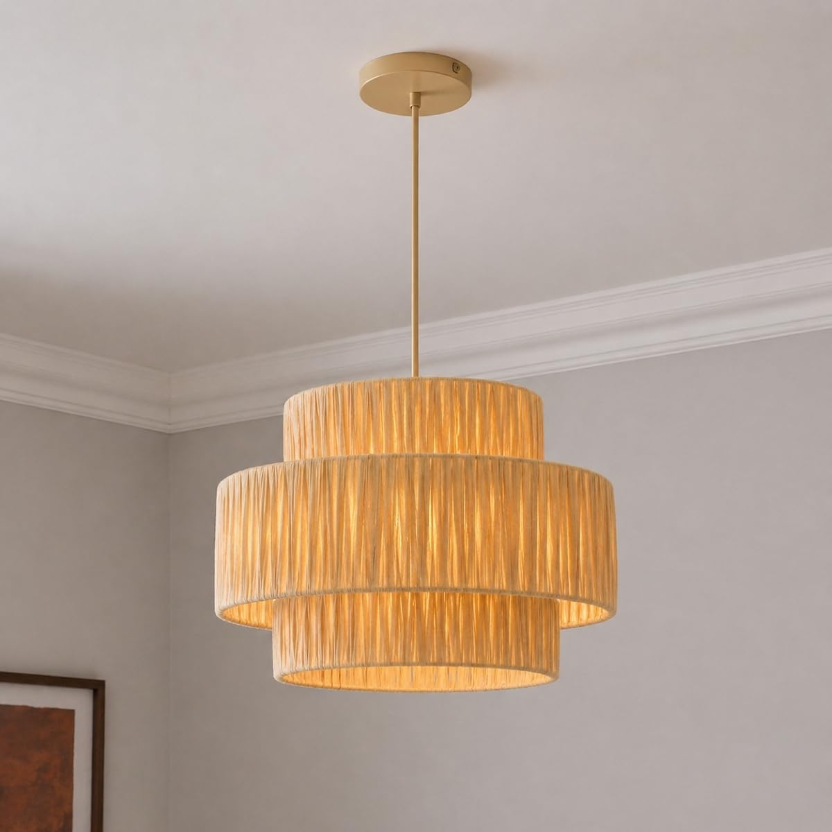 CGC Lighting Cgc Kefira Straw Paper Three Large Easy Fit Hand Made Lampshade from B&Q