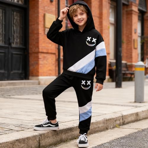 Image of Size 5-13 Years Boys Summer /Spring Outfits Set Short Sleeve T-Shirt & Pants Kids Boys Fall Fashion Clothes Sets