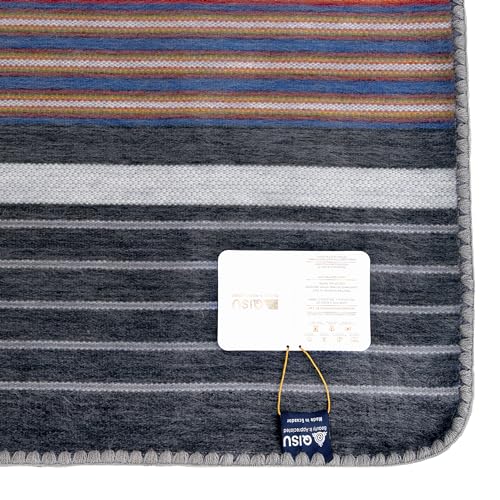Image of QISU Alpaca Wool Blanket Throw | Large, Beautiful, Warm, Variegated | 85 x 65 inches | Ultra-Soft, Hypoallergenic and Breathable | Non-Itchy or Scratchy Fabric (Grey Autumns)