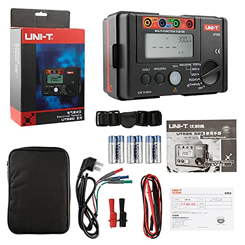 UNI-T UT526 Multifunción Eléctrico Metro, Aislamiento Resistencia/Prueba de RCD/Bajo Resistencia Continuidad Prueba/Voltaje Medición