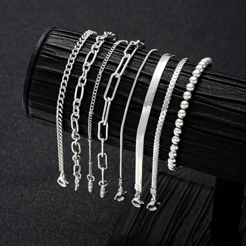Conjunto de 65 peças de joias de ouro com 6 peças de colar em camadas, 11 tornozeleira e 7 brincos d