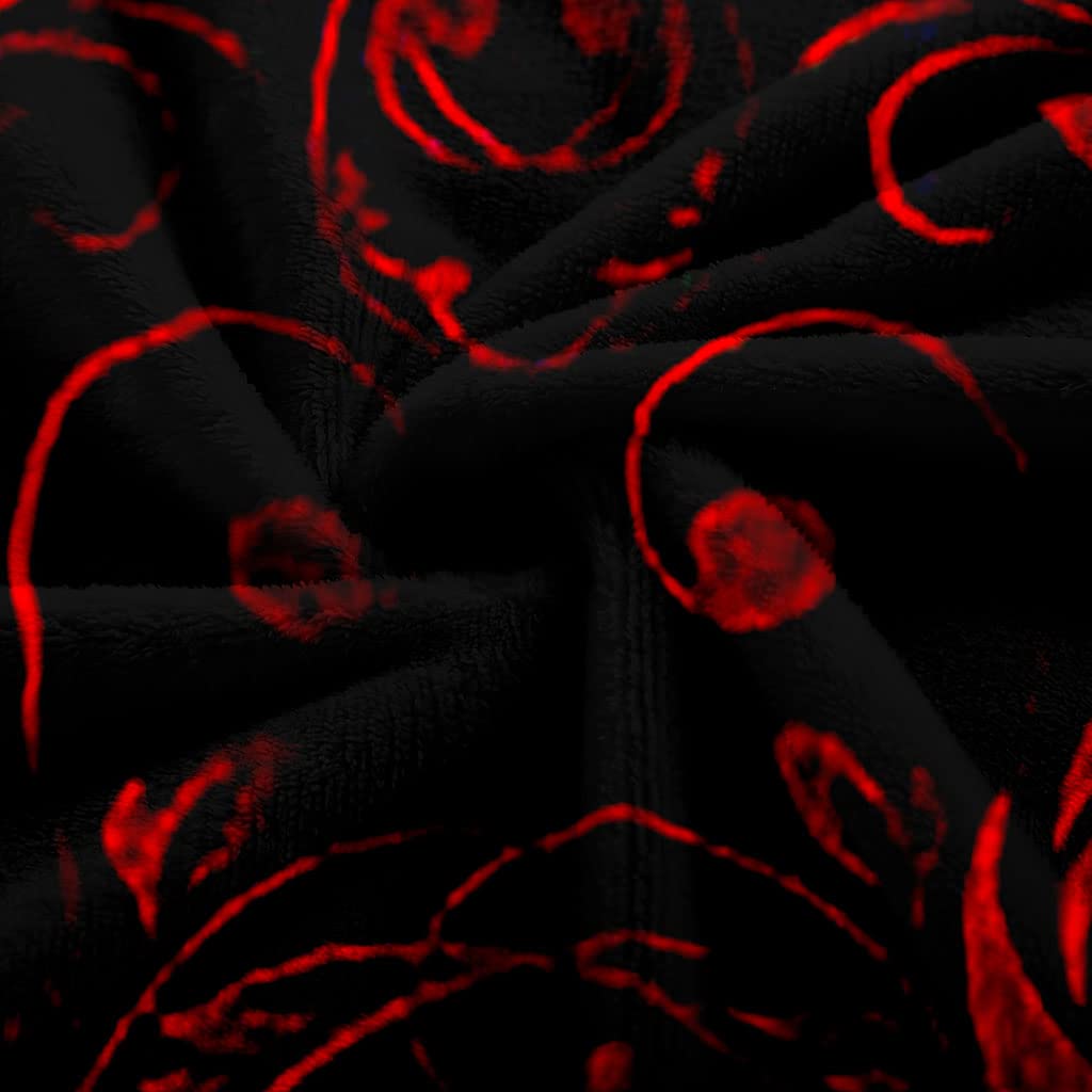 Mantas para Sofa Lana Mullida 150X200Cm Manta De Franela para Cama De Microfibra De Piel Artificial Suave Y Cálida, Adecuada para Sofá O Cama, Estampado Rojo Creativo Impresión Patrón