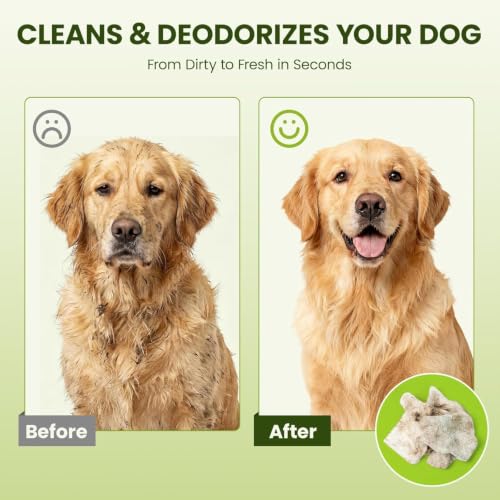 Image of Hypoallergenic Dog Wipes, Cleaning and Odor-Controlling Grooming Wipes for Paws, Body, and Butt, Perfect for Puppy and Adult Dogs (Pack of 6.)