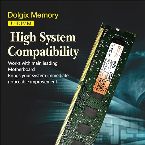 Image of Dolgix 8GB DDR3 |1600MHz RAM | Desktop RAM | Desktop Memory CL-11 U-DIMM | Long-DIMM | PC3-12800 | 2Rx8 Dual Rank | 3-Year Warranty- (Made in India).