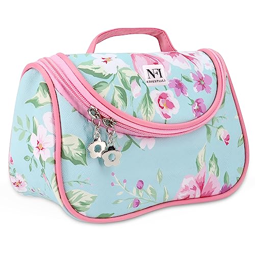 NFI essentials Floral Print Cosmetics Pouch Makeup Pouch Vanity Case Jewellery Pouch Stationery Pencil Case Travel Kit Organiser Travel Pouch Make up Bags for Women’s Travelling Pouches for Girls