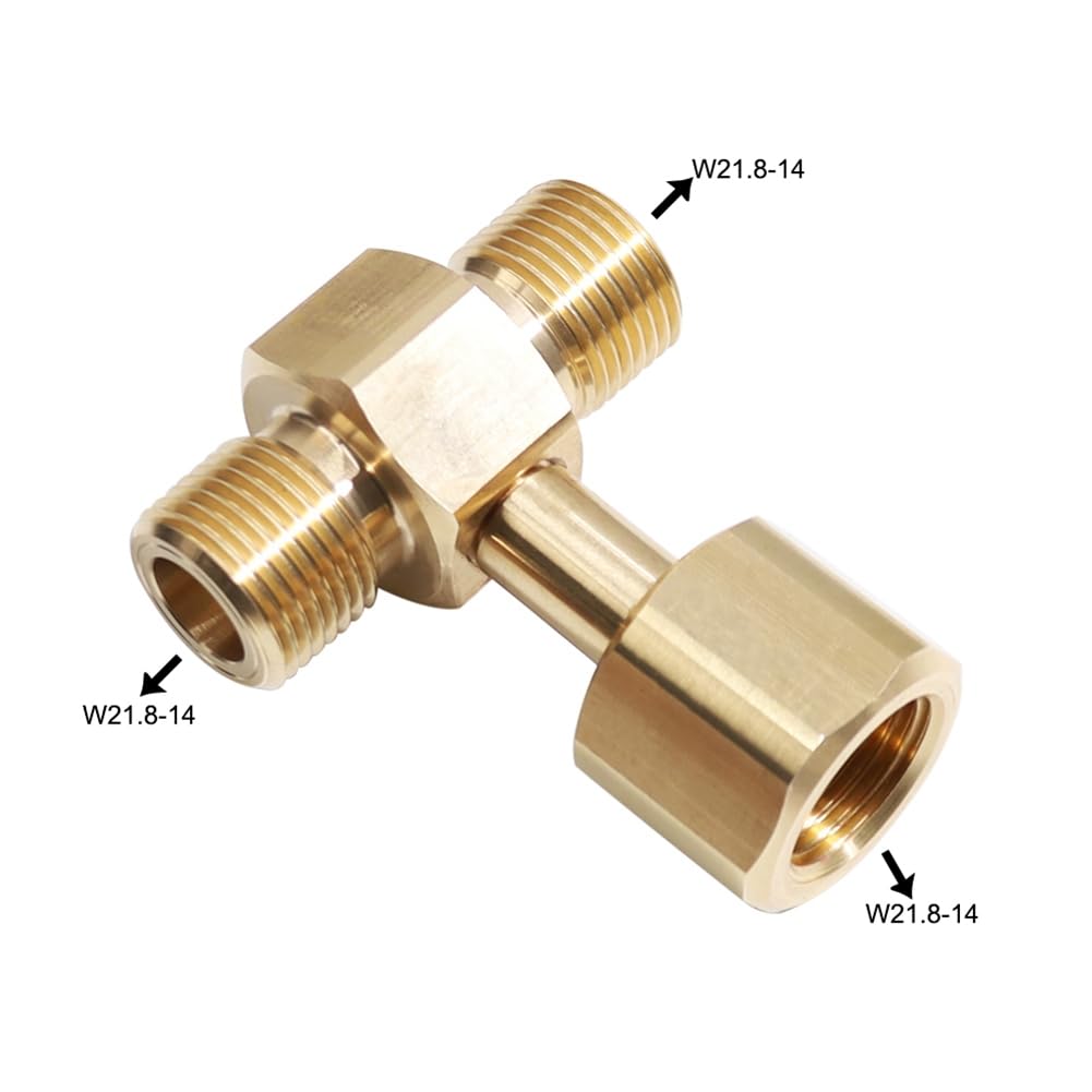 Adattatore per Serbatoio CO2 Bombola di Soda W21.8-14 Convertitore Adattatore Adattatore A T Adattatore A T da 1 A 2 W21.8-14