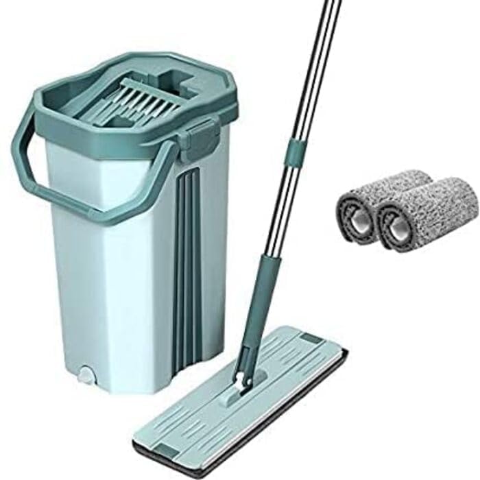 Mop with Bucket- RYLAN Upgraded Hands-Free Squeeze Microfiber Flat Spin Mop System 360° Flexible Head Mop with 1+2 Super-Absorbent Microfiber Pads (B0CT891GMW) Amazon Price History, Amazon Price Tracker