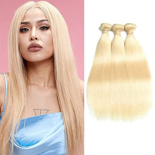 Cheveux brésiliens lisses 613 blond miel en 3 faisceaux vierges de 40 à 50cm