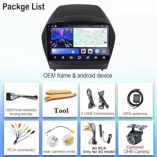 Radio coche 2 DIN para Hyundai ix35 2009-2015, navegador GPS con CarPlay y Bluetooth 7