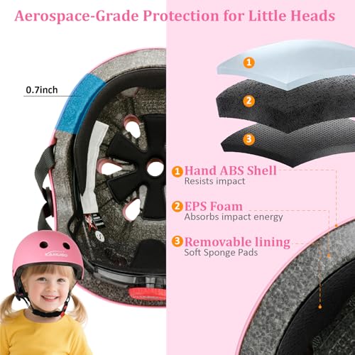 Image of KAMUGO Kids Adjustable Helmet, Suitable for Toddler Kids Ages 3-8 Boys Girls, Multi-Sport Safety Cycling Skating Scooter Helmet