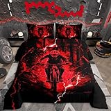 Feelyou Dirt Bike Kids Bedding Set,Boys Girls Twin Size,Extreme Sports Comforter Set,Motorcycle Ultra Soft Duvet Quilt,Racing Motocross Comforter Motorbike Bedroom Decor Red