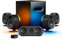 SteelSeries Arena 9 5.1 USB Surround Gaming Speakers: Wireless Rears, RGB Lighting, Powerful Subwoofer for PC, PS, Mac