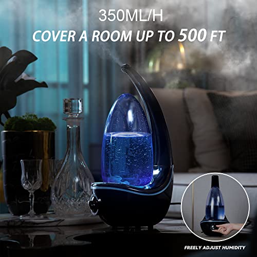 Lamon Humidifiers,2L Cool Mist Humidifier For Bedroom, Quiet Adjustable Oil Essential Diffuser Air Humidifiers With Night Light, Best Gift Humidifiers For Baby,Office,Plants,Large Room #TOP1