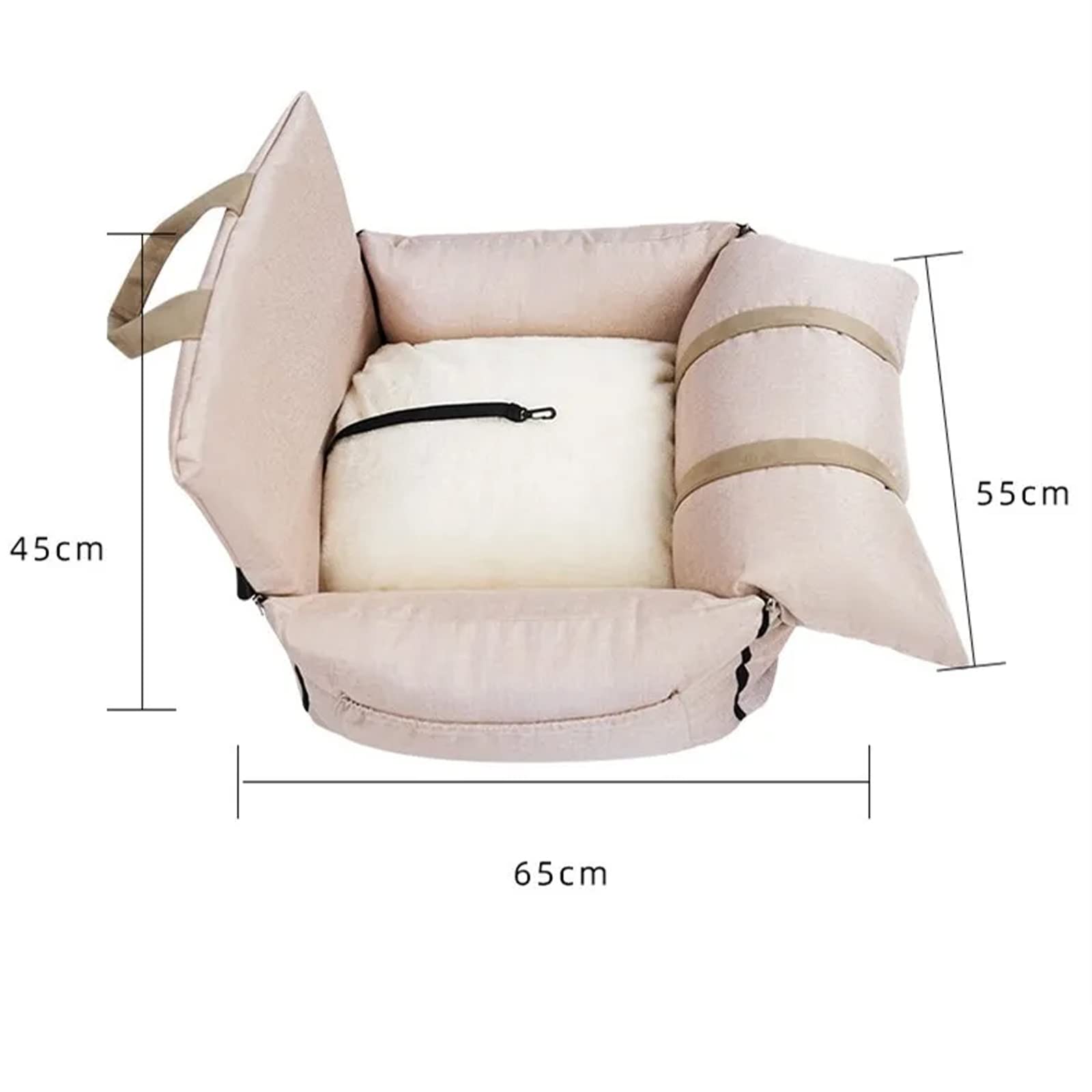 Asiento De Coche para Perro, Asiento Elevador para Cachorro, Portador De Coche De Viaje para Perro con 2 Correas Ajustables para Perro para Arnés De Perro con Cinturones
