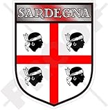 CERDEÑA Sardo Escudo ITALIA Sardegna Italiano 100mm (4') Pegatina de Vinilo Adhesivo, Sticker, Calcomania