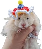 Vista 16 de Sombrero de hámster, mini animales pequeños con correa ajustable, encantadores sombreros pequeños de punto a mano para lagarto, conejillo de indias