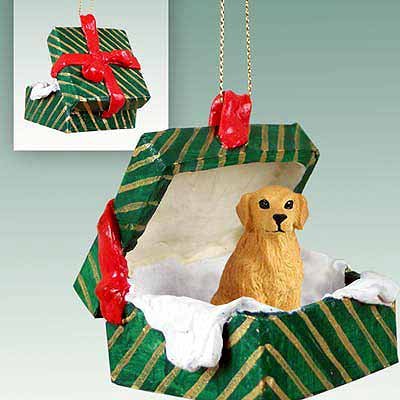 Boîte cadeau vert ornement Golden Retriever idée cadeau Noël