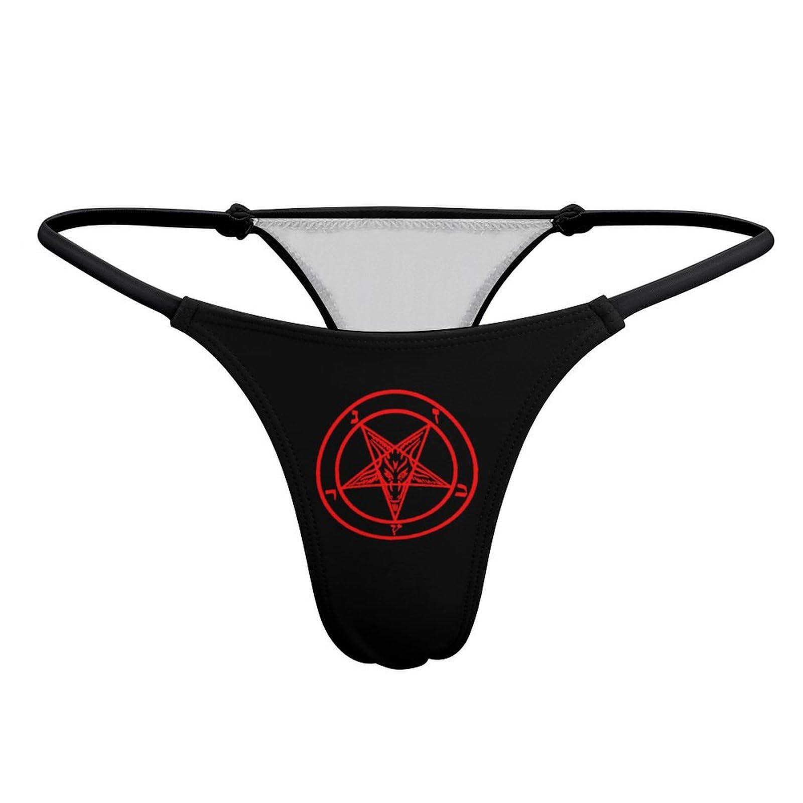 Kwqdozf Women's As Pic Baphomet Satan Satanic Sabbatic Goat Sexy G-String Thong T-Back Underwear Funny Gifts For