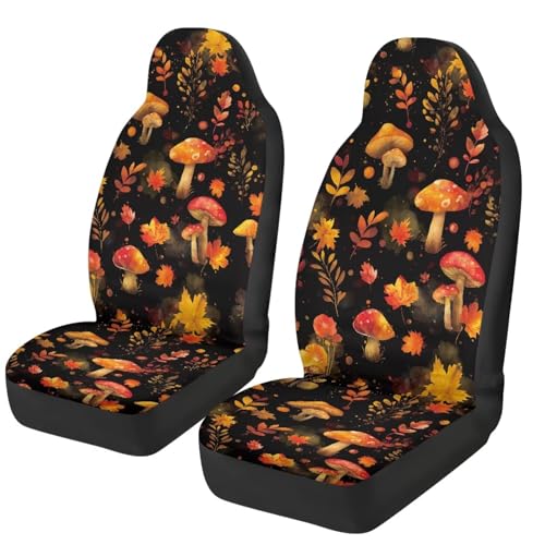 Housse de siège auto champignon jaune 52x138 cm universelle pour voiture et SUV
