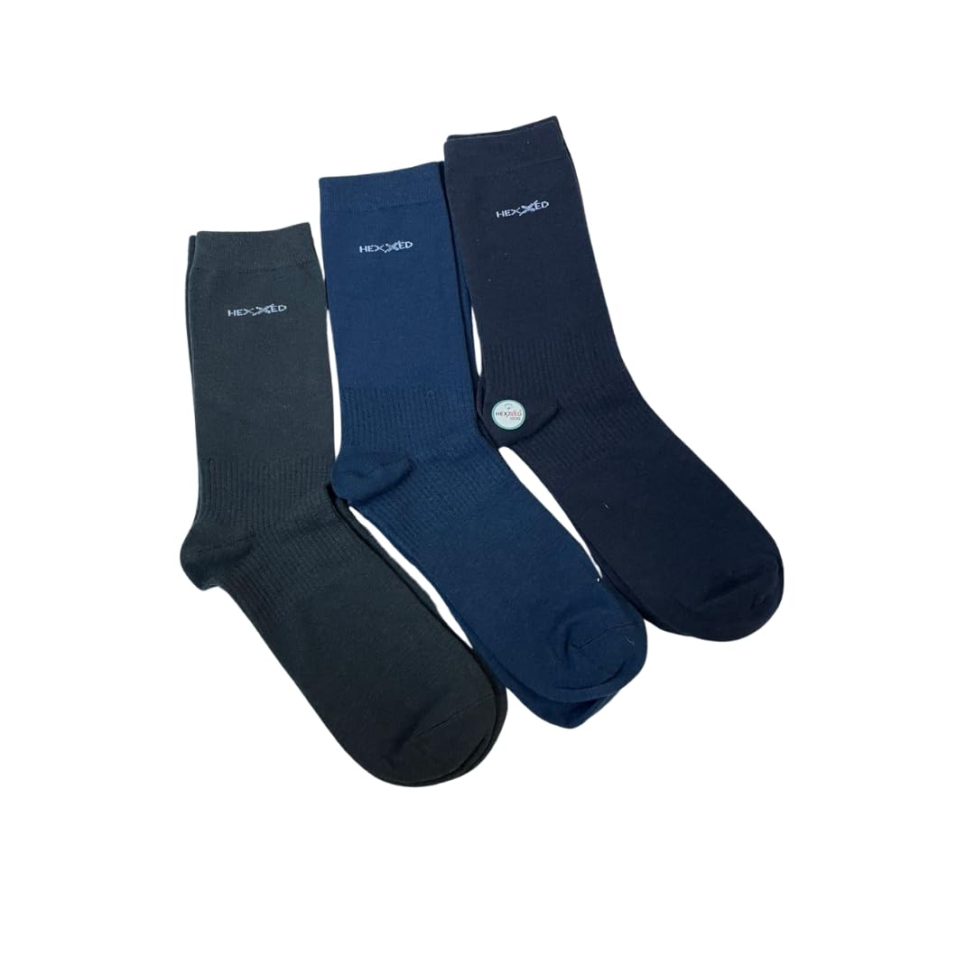 HEXXEDCrew Length Socks For Men (B6-3, Pack Of 10)