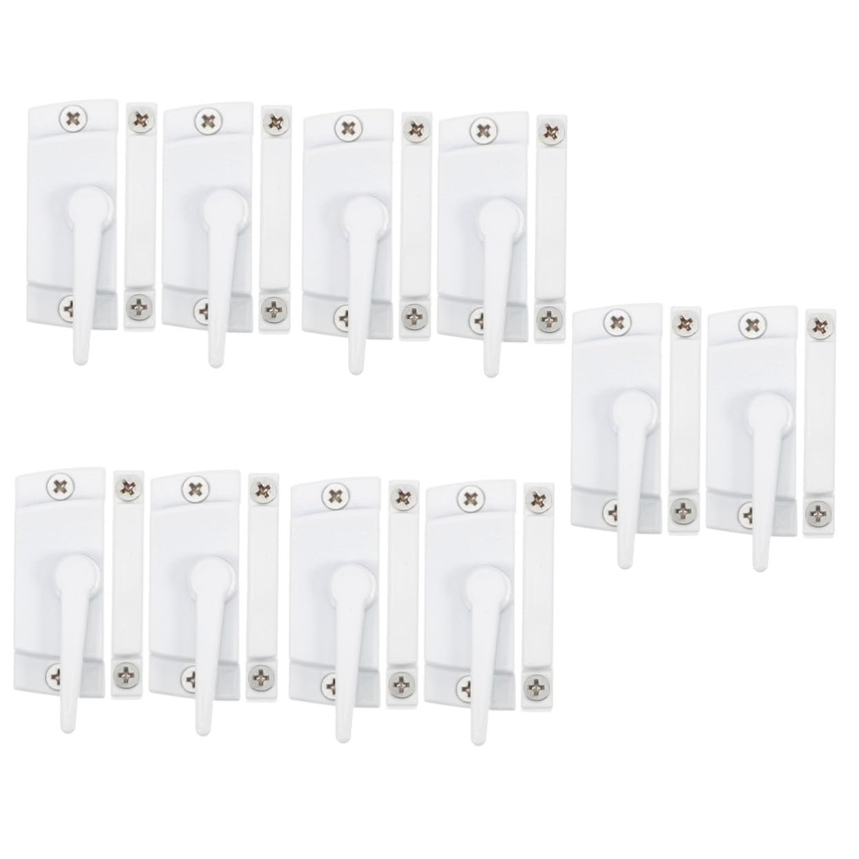 SHINEOFI 10 Ensembles Serrure de Fenêtre Coulissante Lot de Design Classique Croissant Installation Facile à Gauche pour Portes Fenêtres Adaptée Aux Styles Traditionnels
