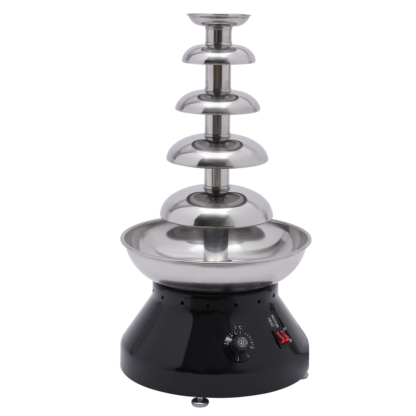 OUKANING Fuente de chocolate de 5 pisos, 3000 ml, máquina eléctrica para fuente de chocolate, 230 W, 30 – 110 ℃, fuente de chocolate con función de conservación del calor, fondue de chocolate para