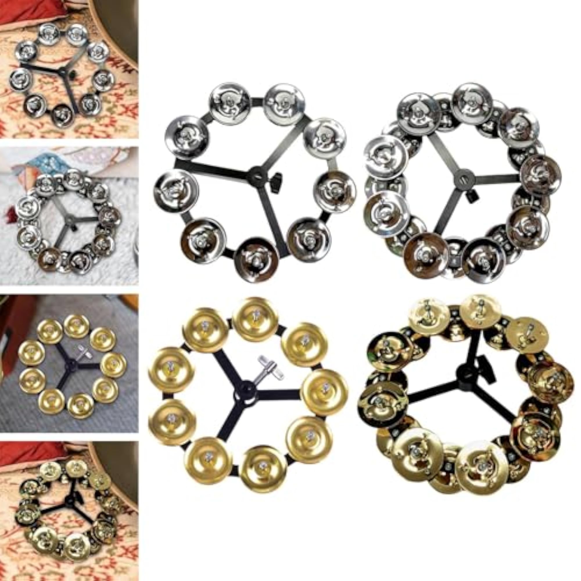 Drum Cymbals Hi Hat Tambourine Bells, Mountable Percussion