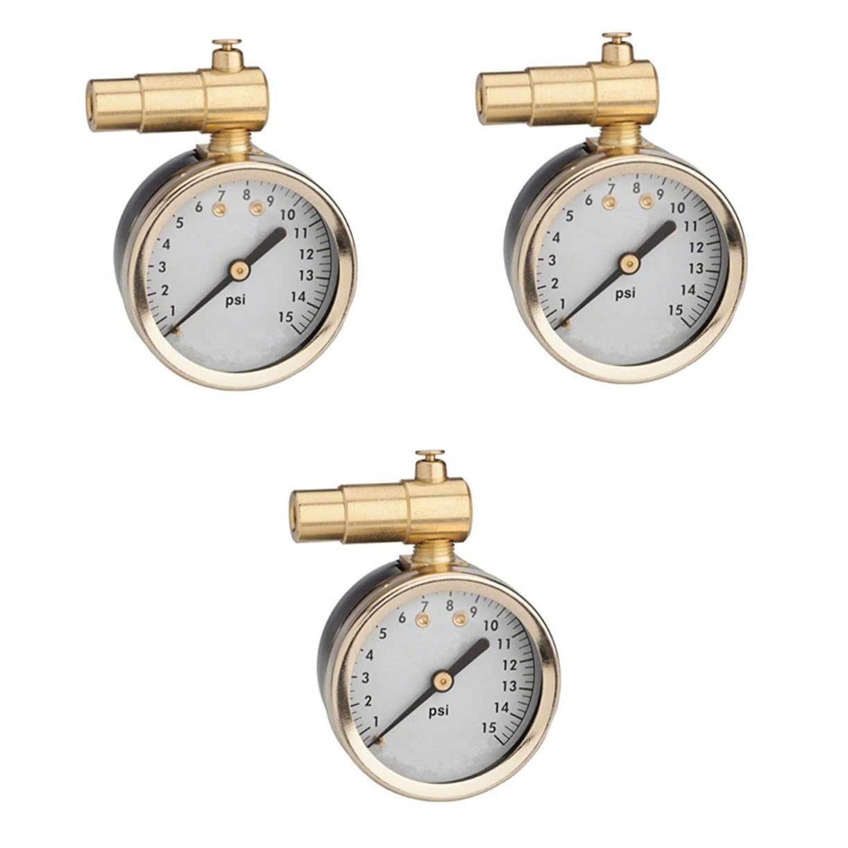SOLUSTRE 3pièces Manomètre Mécanique De Pression Pour Pneus Jauge De Pression De Pneus Compacte Avec Indicateur Pour Véhicules Et Vtt