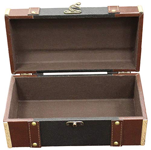 image for Vintiquewise Vintage Inspired Decorative Wooden Treasure Chest and Sho