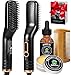 Beard Straightener,Hair Straightener Brush,UPGRADED 3 in 1 Beard Straightening Comb w/FREE Beard Balm and Beard Guide E-Book,Unique Stocking Stuffers Gifts for Men Women Him