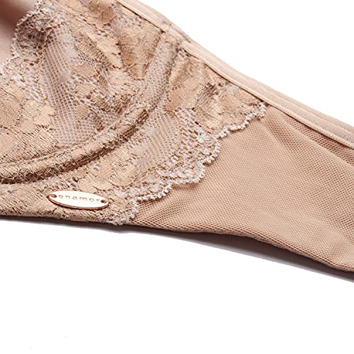 Image of Enamor No-Spill, Side Panel Shaping Women's Cotton Everyday Fashion Minimizer Bra - Lace Trimmer, Wired, Non-Padded, Full-Coverage - F053