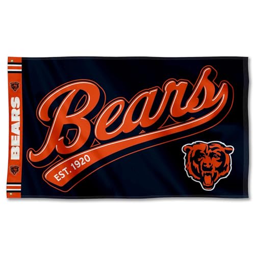 Chicago Bears Script Logo Premium Flag