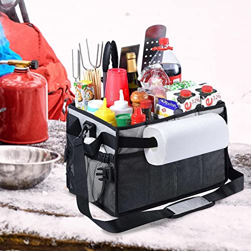 Wukesify Aufbewahrungsbox für Grill, Abfallbehälter, tragbar, wasserdicht, Aufbewahrungstasche mit verstärkten Nähten auf harter Basis für Grills, Camping und andere Aktivitäten – Bild 3