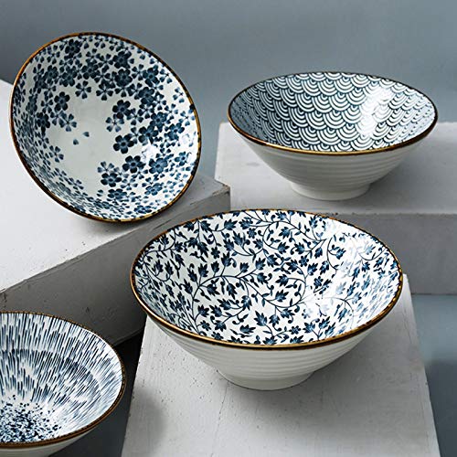 Duża ceramiczna miska ramen, 23 cm, 1500 ml, retro miska do zupy do ramenu, Udon, Soba, Pho i azjatyckiego makaronu - idealna do jadalni i rozrywki