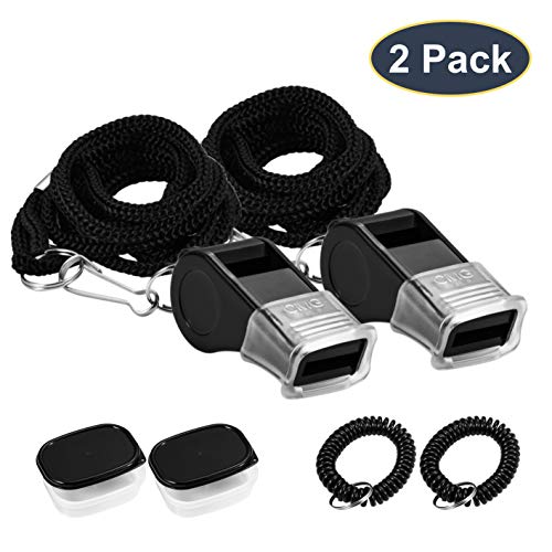 SUYAMI Sports Whistle with Breakaway Lanyard & Wristband Coil & Waterproof Box, Perfect