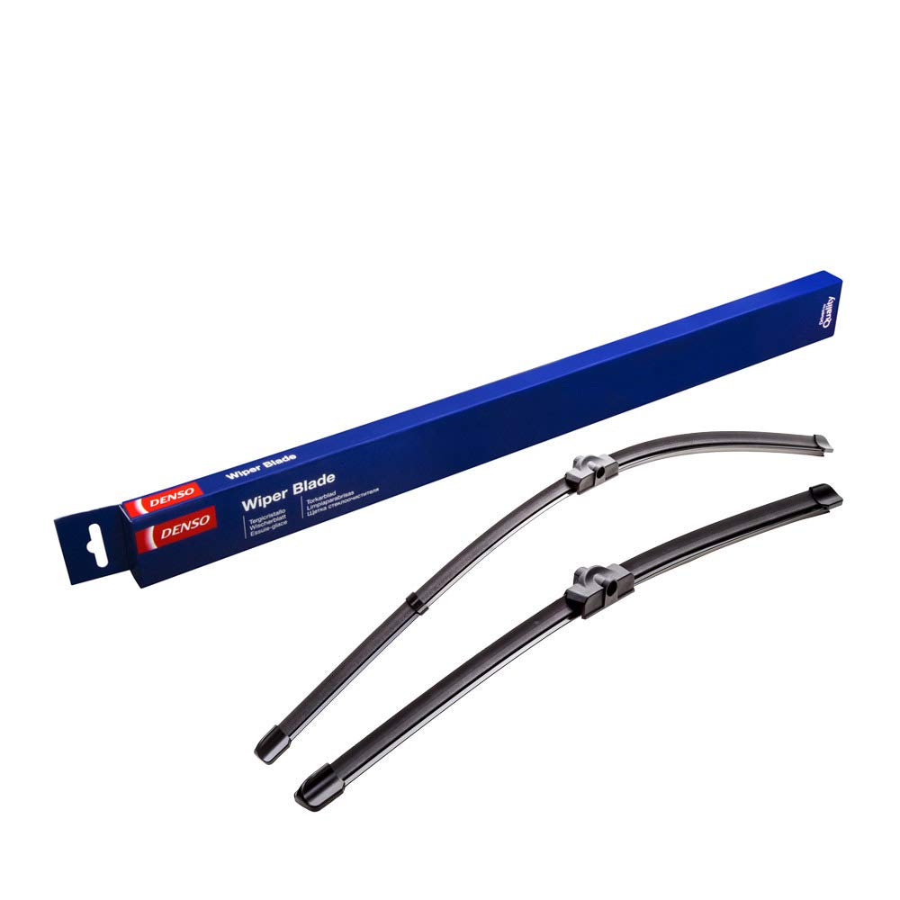 DENSO Flat Front Window Wiper Blade DF108-650/450mm - Premium All Season Replacement Wipers - Side lock Arm - LHD/RHD