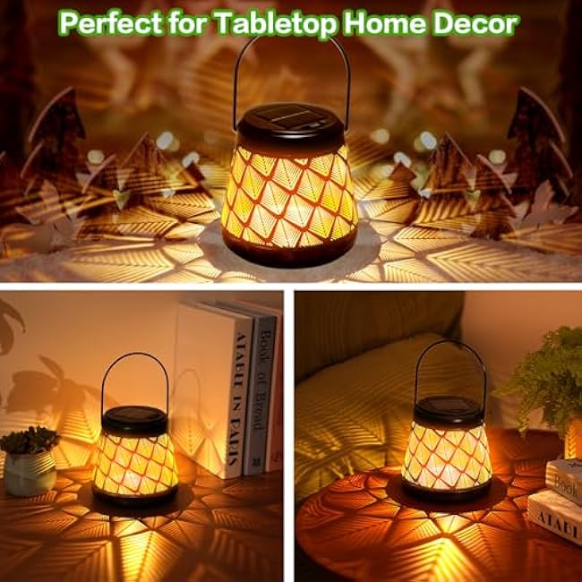 Solar Peacock Outdoor Hanging Light - Waterproof LED Solar Garden Lights for Patio, Lawn, Pathway, Desk Decor with Decorative Projection