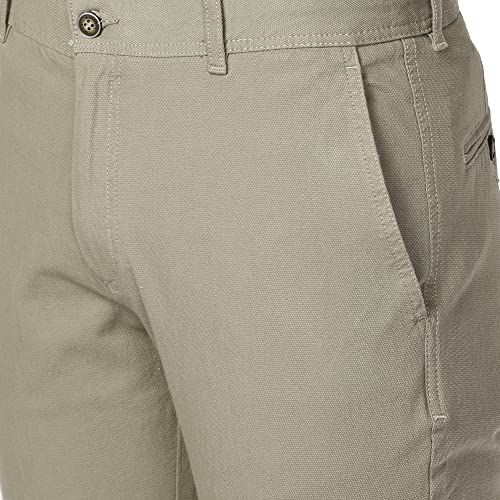 Image of Blackberrys Men's Textured Beige Slim-Fit Trousers |Office Wear & Casual Wear