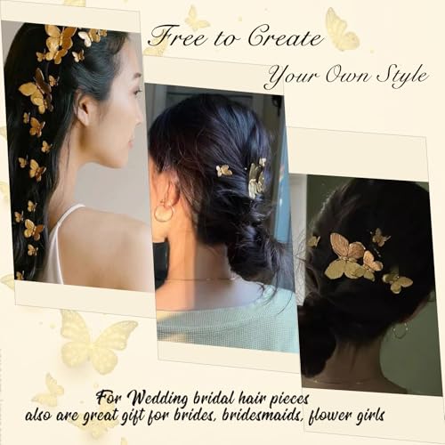 Generic Butterfly Hair Pins Gold Butterfly Hair Clips Bridal Hair Pins Bride Wedding Clip Bridal Butterfly Accessories Hair Accessories For Women And Girls thumb #1