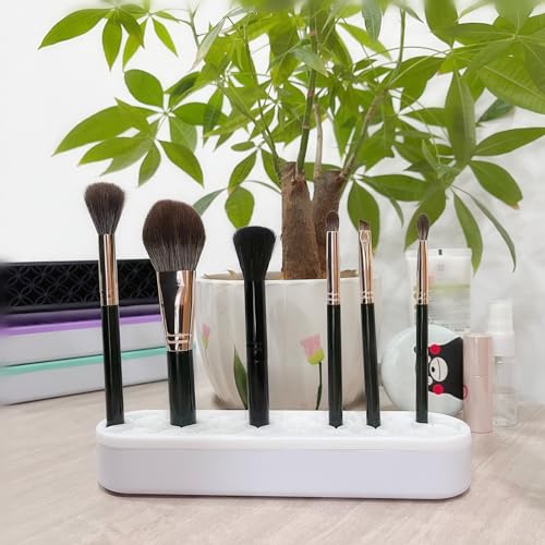 Image of TANG SONG 2 PCS Silicone Make up Brush Holder Cosmetic Storage Box Desktop Organizers (White)