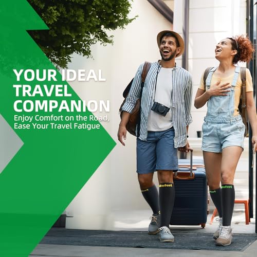 Image of Medical Compression Socks for Men & Women, 3 Pairs 20-30mmHg Knee High Graduated Compression Stockings for Circulation, Swelling, Varicose Veins, Flying, Travel, Nurses, Running, Pregnancy