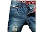 NITAGUT Men's Ripped Slim Fit Tapered Leg Jeans Blue-US 28